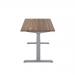 Jemini Sit/Stand Desk with Cable Ports 1200x800x630-1290mm Dark Walnut/Silver KF809692 KF809692
