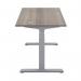 Jemini Sit/Stand Desk with Cable Ports 1200x800x630-1290mm Grey Oak/Silver KF809708 KF809708