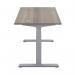 Jemini SitStand Desk with Cable Ports 1200x800x630-1290mm Grey OakSilver KF809708 KF809708