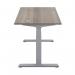 Jemini SitStand Desk with Cable Ports 1200x800x630-1290mm Grey OakSilver KF809708 KF809708