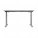 Jemini SitStand Desk with Cable Ports 1200x800x630-1290mm Grey OakSilver KF809708 KF809708
