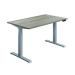 Jemini Sit/Stand Desk with Cable Ports 1200x800x630-1290mm Grey Oak/Silver KF809708