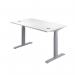 Jemini Sit/Stand Desk with Cable Ports 1200x800x630-1290mm White/Silver KF809739 KF809739