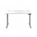 Jemini Sit/Stand Desk with Cable Ports 1200x800x630-1290mm White/Silver KF809739 KF809739