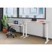 Jemini Sit/Stand Desk with Cable Ports 1200x800x630-1290mm White/Silver KF809739 KF809739