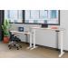 Jemini SitStand Desk with Cable Ports 1200x800x630-1290mm WhiteSilver KF809739 KF809739