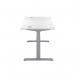 Jemini SitStand Desk with Cable Ports 1200x800x630-1290mm WhiteSilver KF809739 KF809739