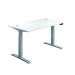 Jemini Sit/Stand Desk with Cable Ports 1200x800x630-1290mm White/Silver KF809739