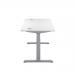 Jemini Sit/Stand Desk with Cable Ports 1200x800x630-1290mm White/Silver KF809739 KF809739