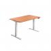 Jemini Sit/Stand Desk with Cable Ports 1200x800x630-1290mm Beech/White KF809746 KF809746