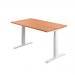 Jemini Sit/Stand Desk with Cable Ports 1200x800x630-1290mm Beech/White KF809746 KF809746