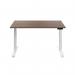 Jemini Sit/Stand Desk with Cable Ports 1200x800x630-1290mm Dark Walnut/White KF809753 KF809753