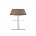 Jemini Sit/Stand Desk with Cable Ports 1200x800x630-1290mm Dark Walnut/White KF809753 KF809753