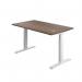 Jemini SitStand Desk with Cable Ports 1200x800x630-1290mm Dark WalnutWhite KF809753 KF809753