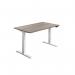 Jemini Sit/Stand Desk with Cable Ports 1200x800x630-1290mm Grey Oak/White KF809760 KF809760