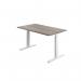 Jemini Sit/Stand Desk with Cable Ports 1200x800x630-1290mm Grey Oak/White KF809760 KF809760