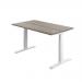 Jemini Sit/Stand Desk with Cable Ports 1200x800x630-1290mm Grey Oak/White KF809760 KF809760