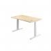 Jemini Sit/Stand Desk with Cable Ports 1200x800x630-1290mm Maple/White KF809777 KF809777