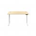 Jemini Sit/Stand Desk with Cable Ports 1200x800x630-1290mm Maple/White KF809777 KF809777