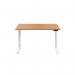 Jemini SitStand Desk with Cable Ports 1200x800x630-1290mm Nova OakWhite KF809784 KF809784