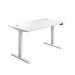 Jemini Sit/Stand Desk with Cable Ports 1200x800x630-1290mm White/White KF809791 KF809791