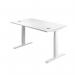 Jemini Sit/Stand Desk with Cable Ports 1200x800x630-1290mm White/White KF809791 KF809791