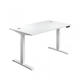 VOW Jemini SitStand Desk with Cable Ports 1200x800x630-1290mm WhiteWhite KF809791 KF809791