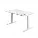 Jemini Sit/Stand Desk with Cable Ports 1200x800x630-1290mm White/White KF809791 KF809791