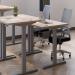 Jemini SitStand Desk with Cable Ports 1400x800x630-1290mm Dark WalnutSilver KF809814 KF809814