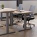 Jemini SitStand Desk with Cable Ports 1400x800x630-1290mm Grey OakSilver KF809821 KF809821