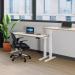 Jemini Sit/Stand Desk with Cable Ports 1400x800x630-1290mm White/Silver KF809852 KF809852