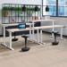 Jemini SitStand Desk with Cable Ports 1400x800x630-1290mm WhiteSilver KF809852 KF809852