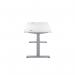 Jemini SitStand Desk with Cable Ports 1400x800x630-1290mm WhiteSilver KF809852 KF809852