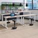 Jemini SitStand Desk with Cable Ports 1400x800x630-1290mm WhiteSilver KF809852 KF809852