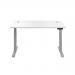Jemini Sit/Stand Desk with Cable Ports 1400x800x630-1290mm White/Silver KF809852 KF809852