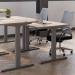 Jemini SitStand Desk with Cable Ports 1400x800x630-1290mm Grey OakWhite KF809883 KF809883