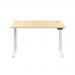 Jemini Sit/Stand Desk with Cable Ports 1400x800x630-1290mm Maple/White KF809890 KF809890