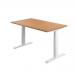 Jemini Sit/Stand Desk with Cable Ports 1400x800x630-1290mm Nova Oak/White KF809906 KF809906