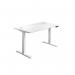 Jemini Sit/Stand Desk with Cable Ports 1400x800x630-1290mm White/White KF809913 KF809913