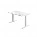 Jemini Sit/Stand Desk with Cable Ports 1400x800x630-1290mm White/White KF809913 KF809913