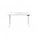 Jemini Sit/Stand Desk with Cable Ports 1400x800x630-1290mm White/White KF809913 KF809913