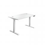 Jemini SitStand Desk with Cable Ports 1400x800x630-1290mm WhiteWhite KF809913 KF809913