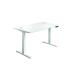 Jemini Sit/Stand Desk with Cable Ports 1400x800x630-1290mm White/White KF809913