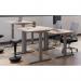 Jemini Sit/Stand Desk with Cable Ports 1600x800x630-1290mm Beech/Silver KF809920 KF809920