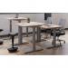 Jemini SitStand Desk with Cable Ports 1600x800x630-1290mm Dark WalnutSilver KF809937 KF809937