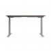 Jemini SitStand Desk with Cable Ports 1600x800x630-1290mm Dark WalnutSilver KF809937 KF809937