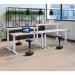 Jemini SitStand Desk with Cable Ports 1600x800x630-1290mm Dark WalnutSilver KF809937 KF809937