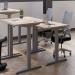 Jemini Sit/Stand Desk with Cable Ports 1600x800x630-1290mm Grey Oak/Silver KF809944 KF809944