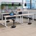 Jemini Sit/Stand Desk with Cable Ports 1600x800x630-1290mm Grey Oak/Silver KF809944 KF809944