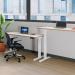 Jemini Sit/Stand Desk with Cable Ports 1600x800x630-1290mm Grey Oak/Silver KF809944 KF809944